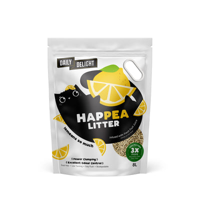 Daily Delight Happea Litter Lemeans So Much Lemon Scented Cat Litter 8L (Bundle of 6)