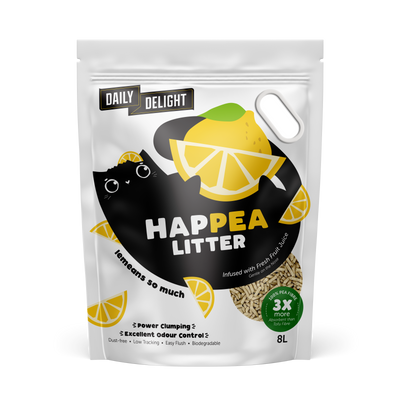 Daily Delight Happea Litter Lemeans So Much Lemon Scented Cat Litter 8L (Bundle of 6)
