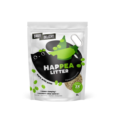 Daily Delight Happea Litter Bare with Peas Unscented Cat Litter 8L (Bundle of 6)