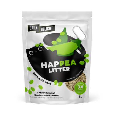 Daily Delight Happea Litter Bare with Peas Unscented Cat Litter 8L (Bundle of 6)