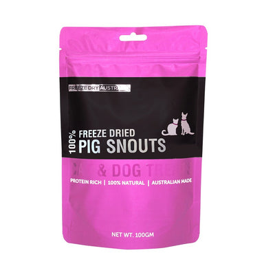 Freeze Dry Australia Freeze Dried Pig Snouts Cat and Dog Treats 100g