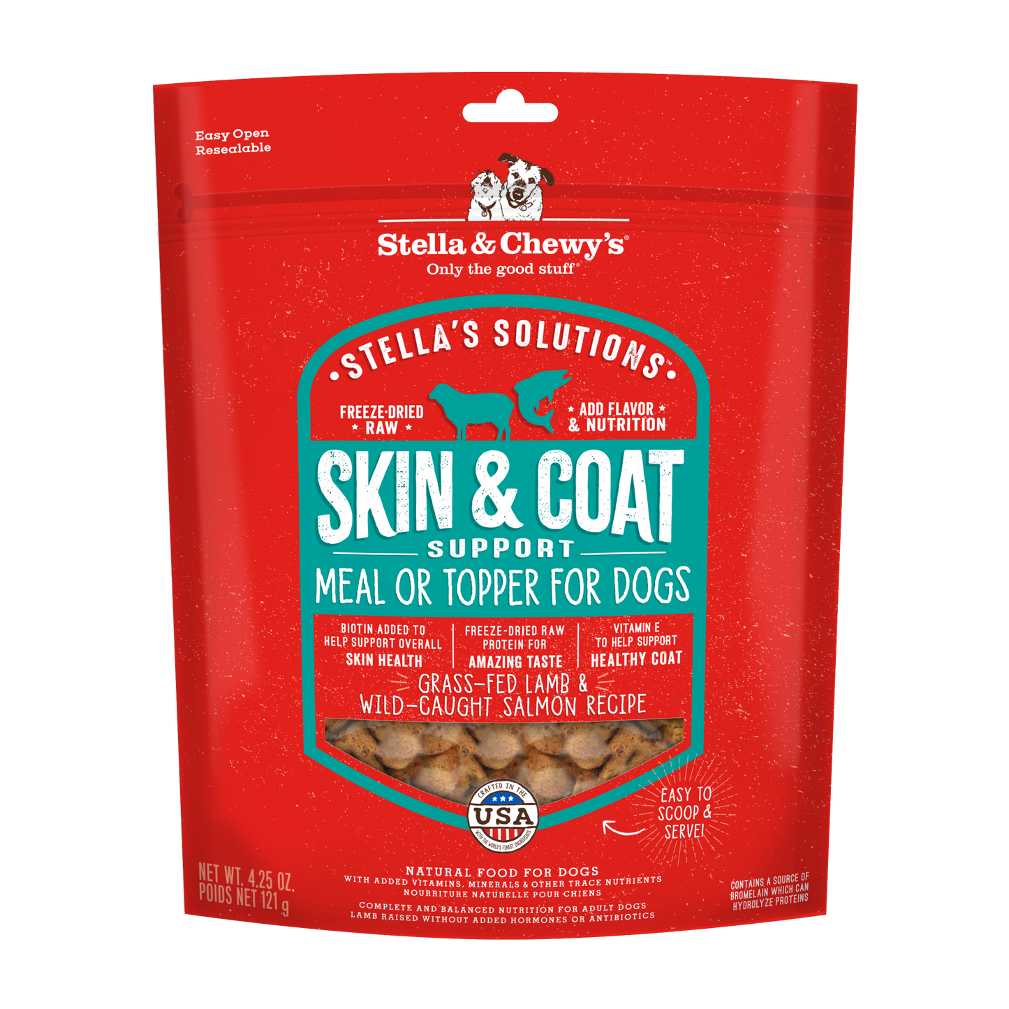 Stella & Chewy's Stella's Solutions Skin & Coat Boost Freeze Dried Dog Food (2 Sizes)