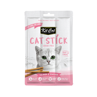 [As Low As $1.35] Kit Cat Salmon & Seafood Cat Stick Treat 15g