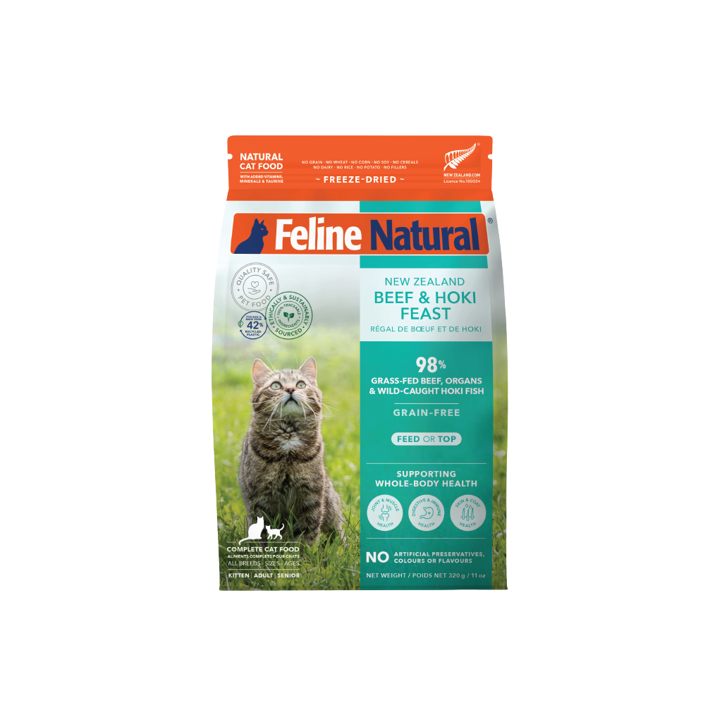 [Bundle Deal] Feline Natural Freeze Dried Beef & Hoki Cat Food (3 Sizes)
