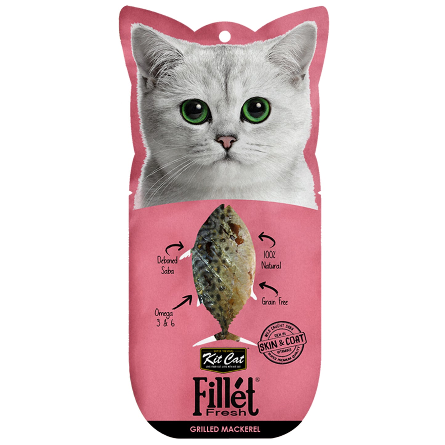 [5 for $10.50] Kit Cat Fillet Fresh Grilled Mackerel Cat Treat