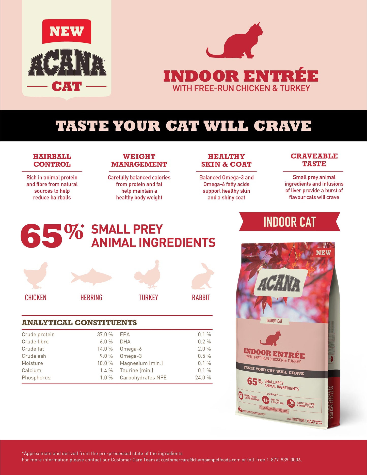 [EXTRA 5% OFF + FREE 340g of Kibbles] ACANA Classics Indoor Entrée Dry Cat Food (2 Sizes)
