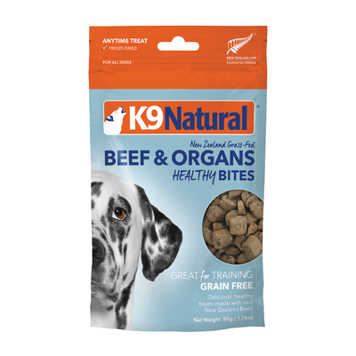 K9 Natural Freeze Dried Healthy Bites Beef & Organs Dog Treats 50g