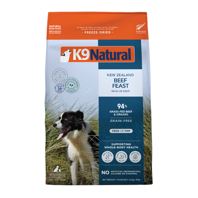 K9 Natural Freeze Dried Beef Dog Food (4 Sizes)