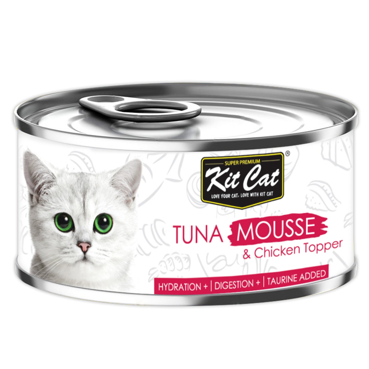 [As Low As $0.91 Each] Kit Cat Tuna Mousse with Chicken Wet Cat Canned Food 80g