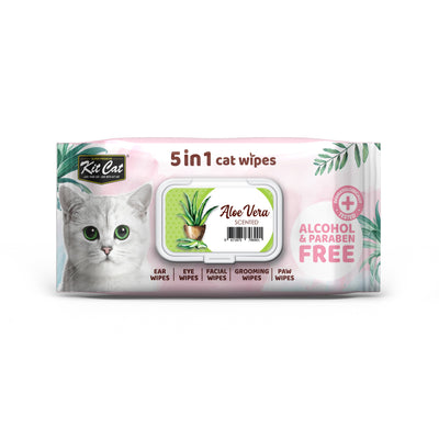 [As Low As $3.48 Each] Kit Cat 5 in 1 Aloe Vera Cat Wipes 80s