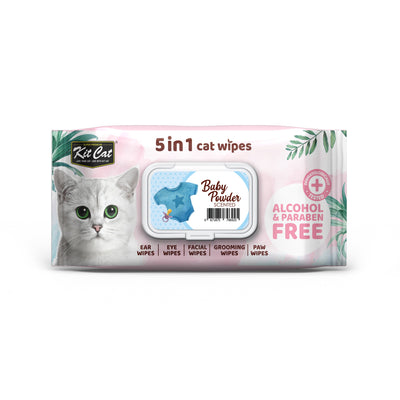 [As Low As $3.48 Each] Kit Cat 5 in 1 Baby Powder Cat Wipes 80s