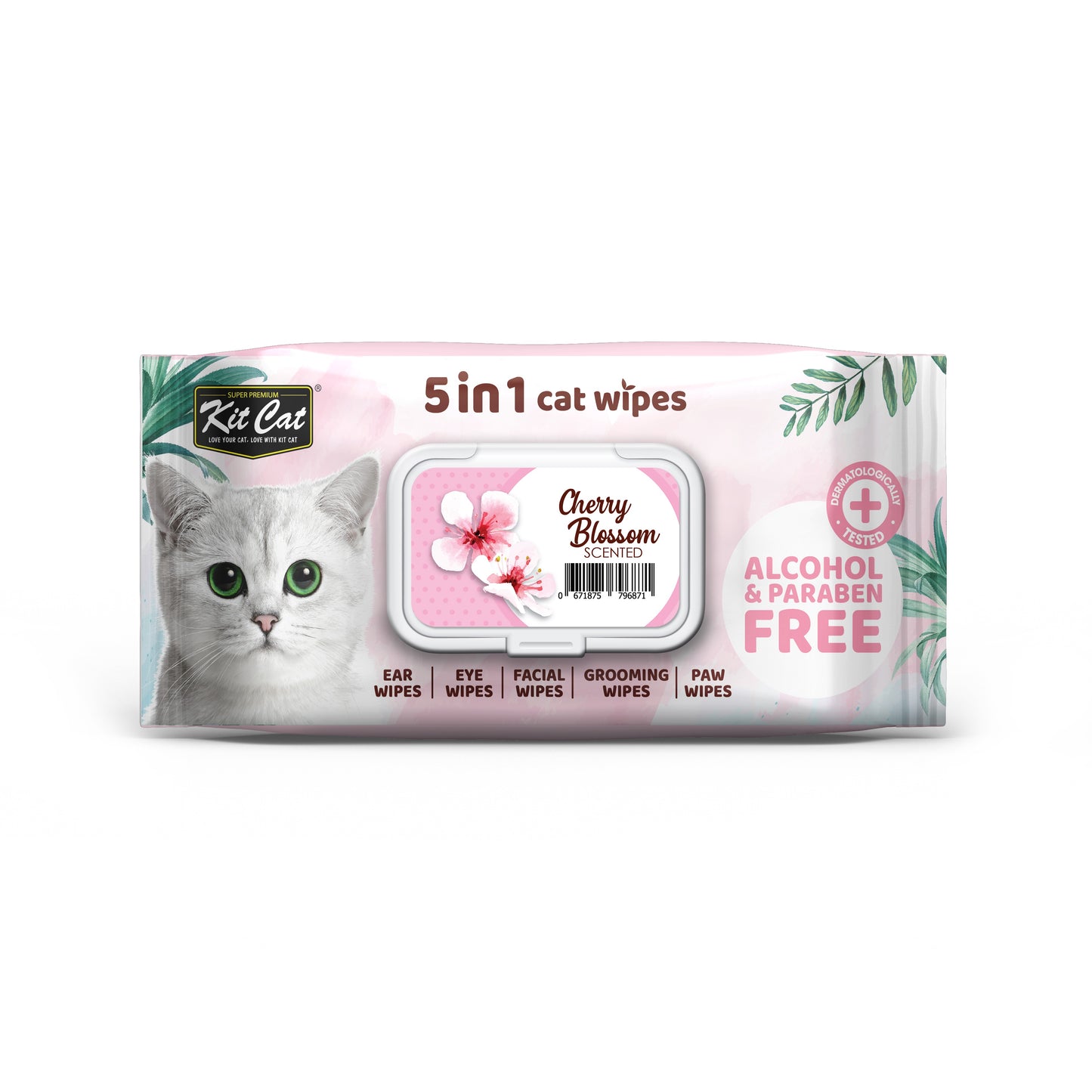 [As Low As $3.48 Each] Kit Cat 5 in 1 Cherry Blossom Cat Wipes 80s