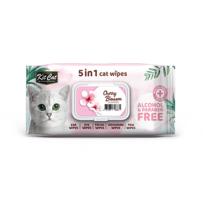 [As Low As $3.48 Each] Kit Cat 5 in 1 Cherry Blossom Cat Wipes 80s