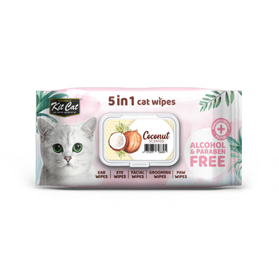 [As Low As $3.48 Each] Kit Cat 5 in 1 Coconut Cat Wipes 80s