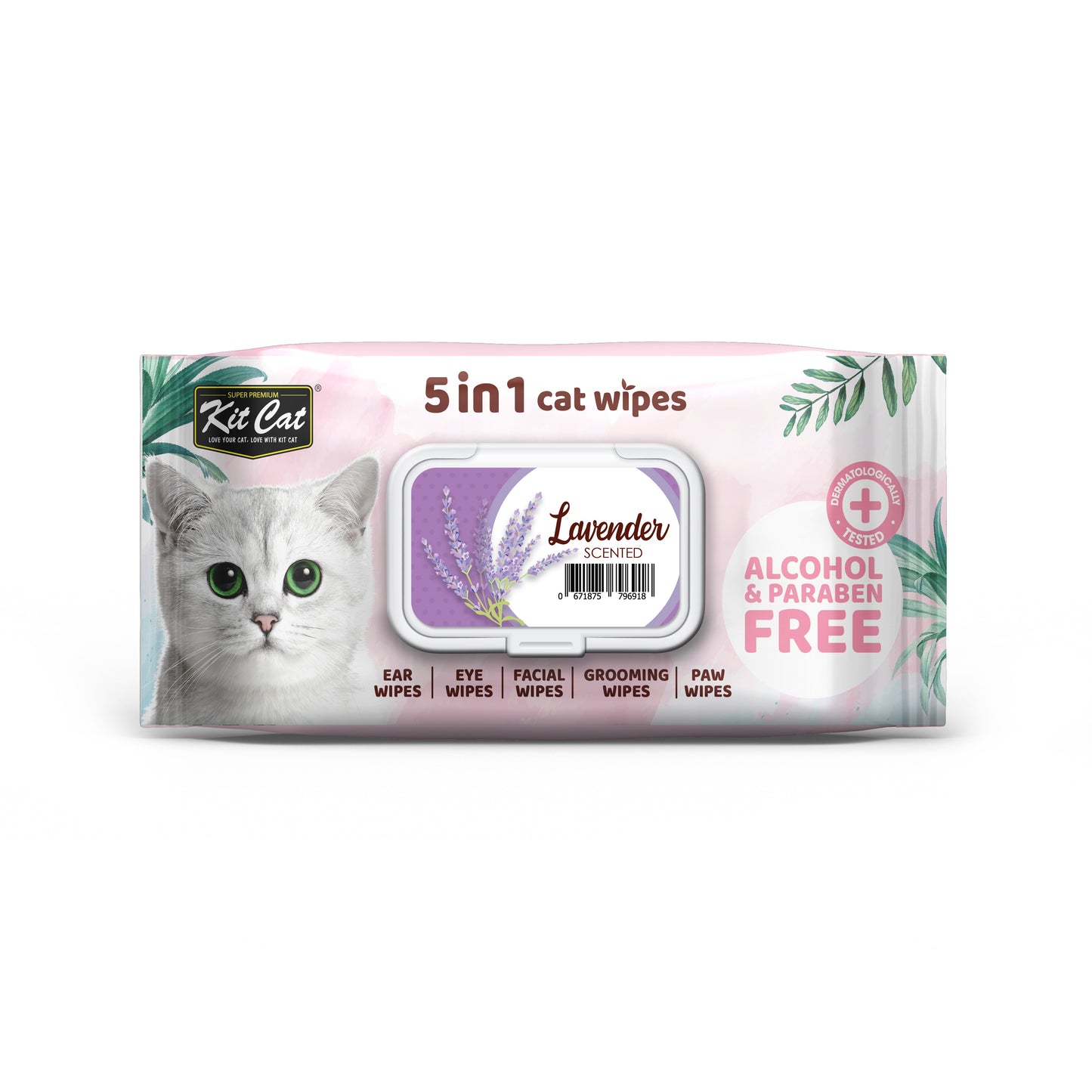 [As Low As $3.48 Each] Kit Cat 5 in 1 Lavender Cat Wipes 80s