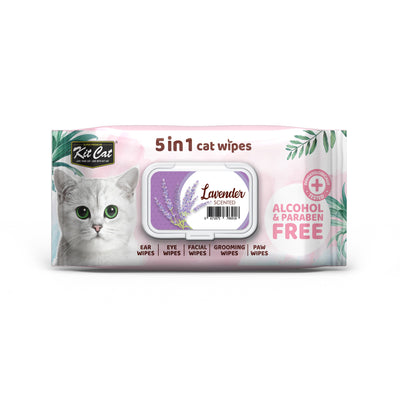 [As Low As $3.48 Each] Kit Cat 5 in 1 Lavender Cat Wipes 80s