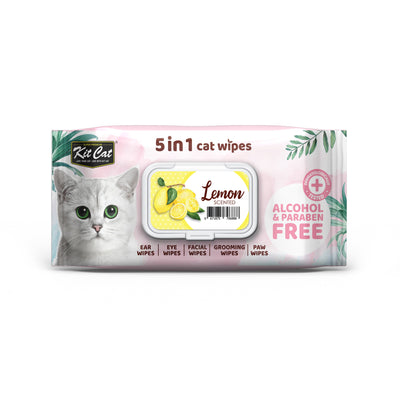 [As Low As $3.48 Each] Kit Cat 5 in 1 Lemon Cat Wipes 80s