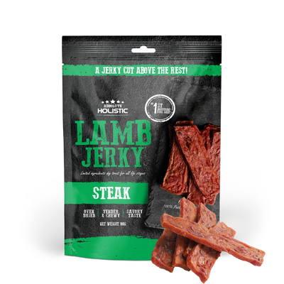 [Up to EXTRA 10% OFF] Absolute Holistic Grain-Free Lamb Steak Jerky Treat for Dogs 100g