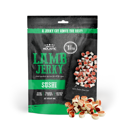 [Up to EXTRA 10% OFF] Absolute Holistic Grain-Free Lamb & Whitefish Sushi Jerky Treat for Dogs 100g