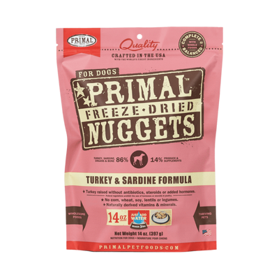 [As Low As $53 Each] Primal Freeze Dried Turkey Sardine Dog Food 14oz