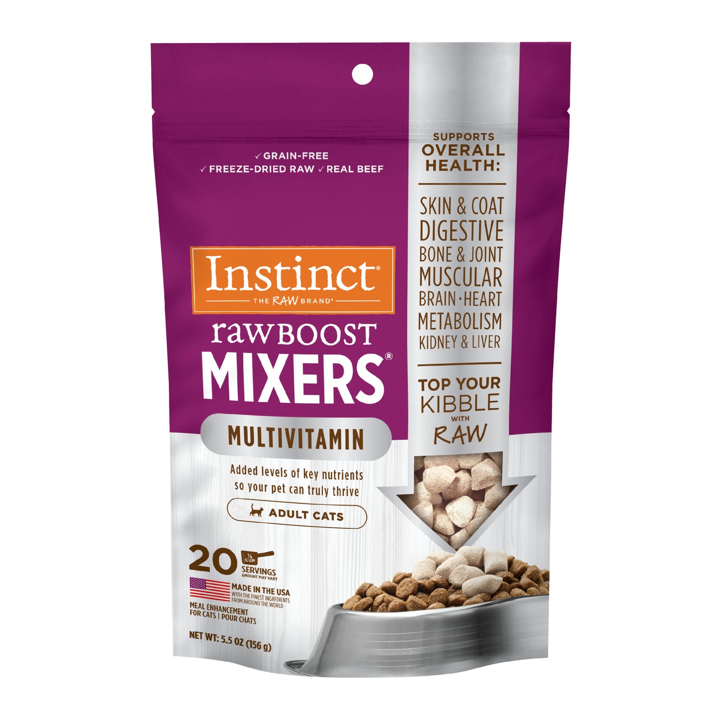 Instinct Freeze Dried Raw Boost Mixers Grain-Free Multivitamin Cat Food Topper 5.5oz