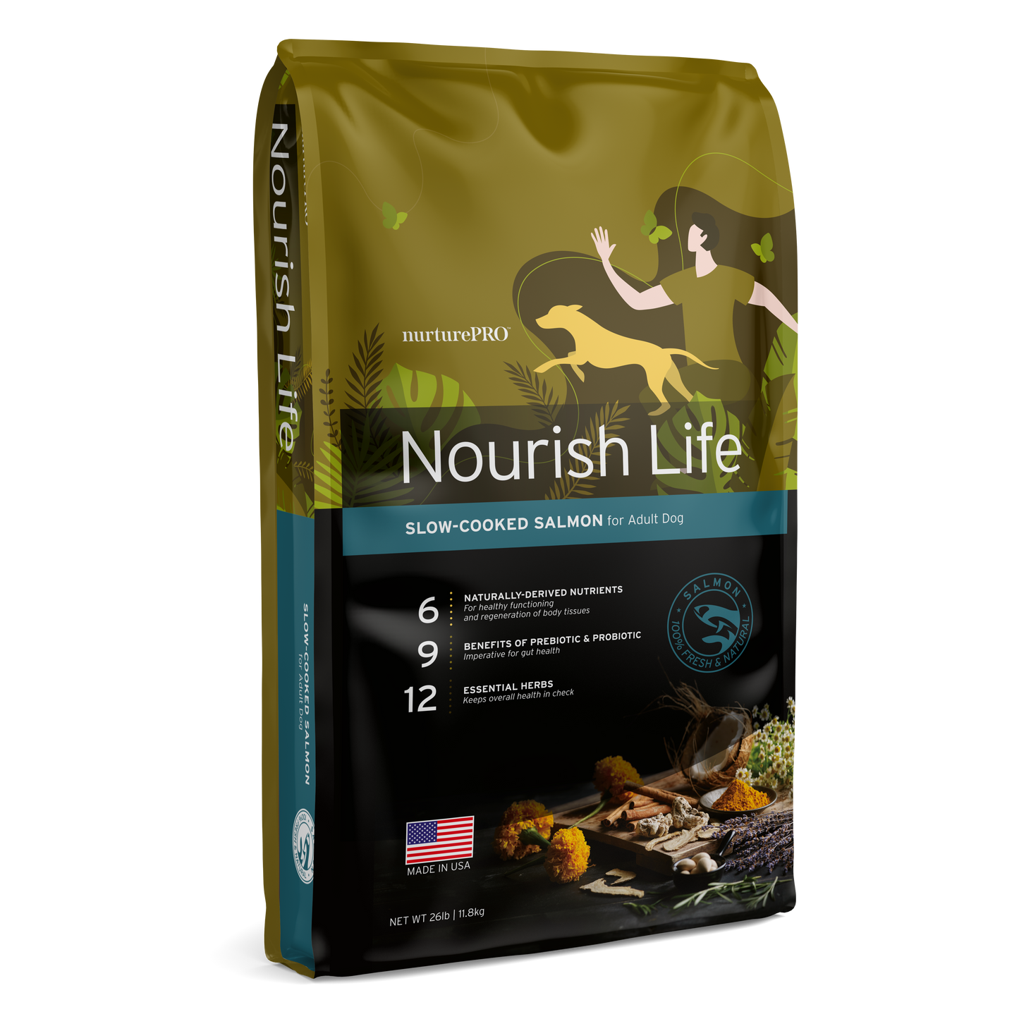 Nurture Pro Nourish Life Salmon Formula for Adult Dog Dry Food (3 Sizes)