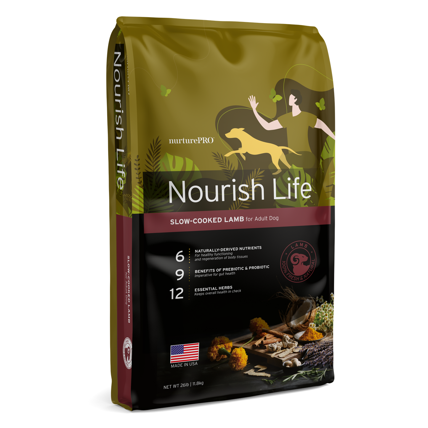Nurture Pro Nourish Life Lamb Formula for Adult Dog Dry Food (3 Sizes)