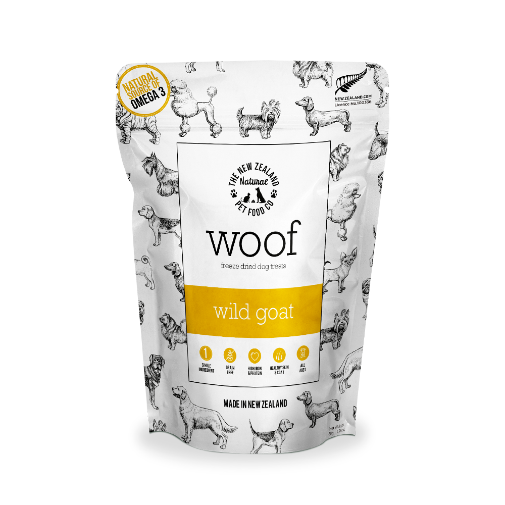WOOF Freeze Dried Raw Wild Goat Dog Treats 50g