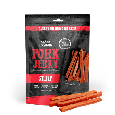 [Up to EXTRA 10% OFF] Absolute Holistic Grain-Free Pork Loin Strip Jerky Treat for Dogs 100g