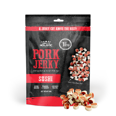 [Up to EXTRA 10% OFF] Absolute Holistic Grain-Free Pork & Whitefish Sushi Jerky Treat for Dogs 100g