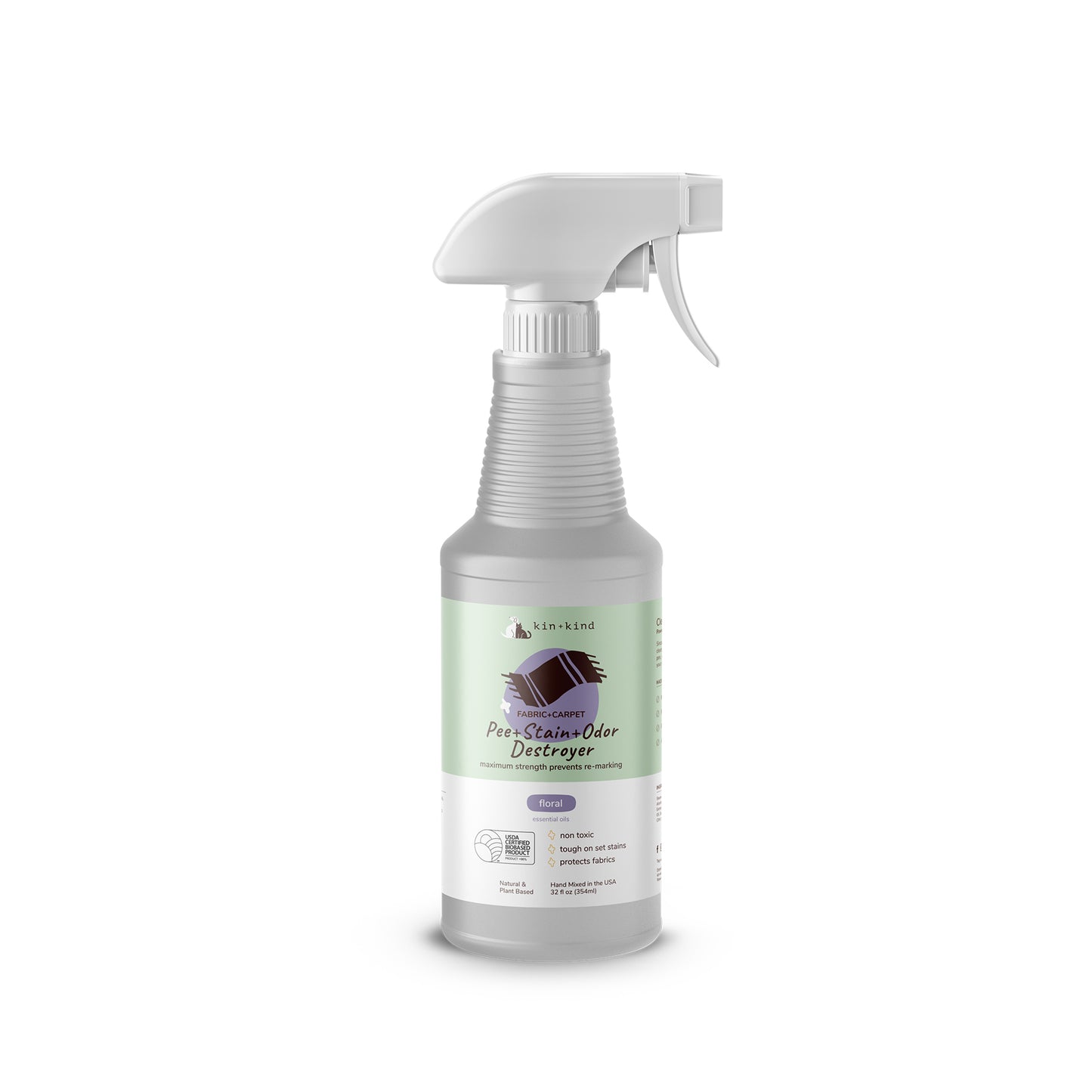 Kin+Kind Stain & Odor Urine Destroyer, Carpet & Fabric - Lavender 32oz