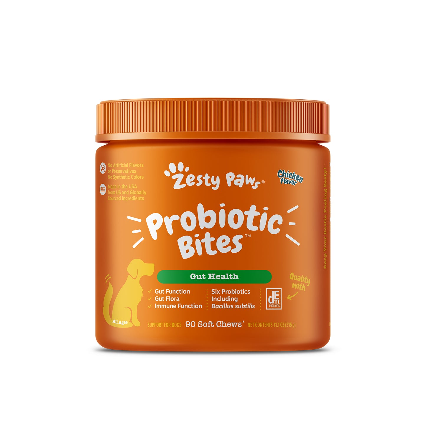 Zesty Paws Probiotic Bites Dog Supplement - Chicken 90s