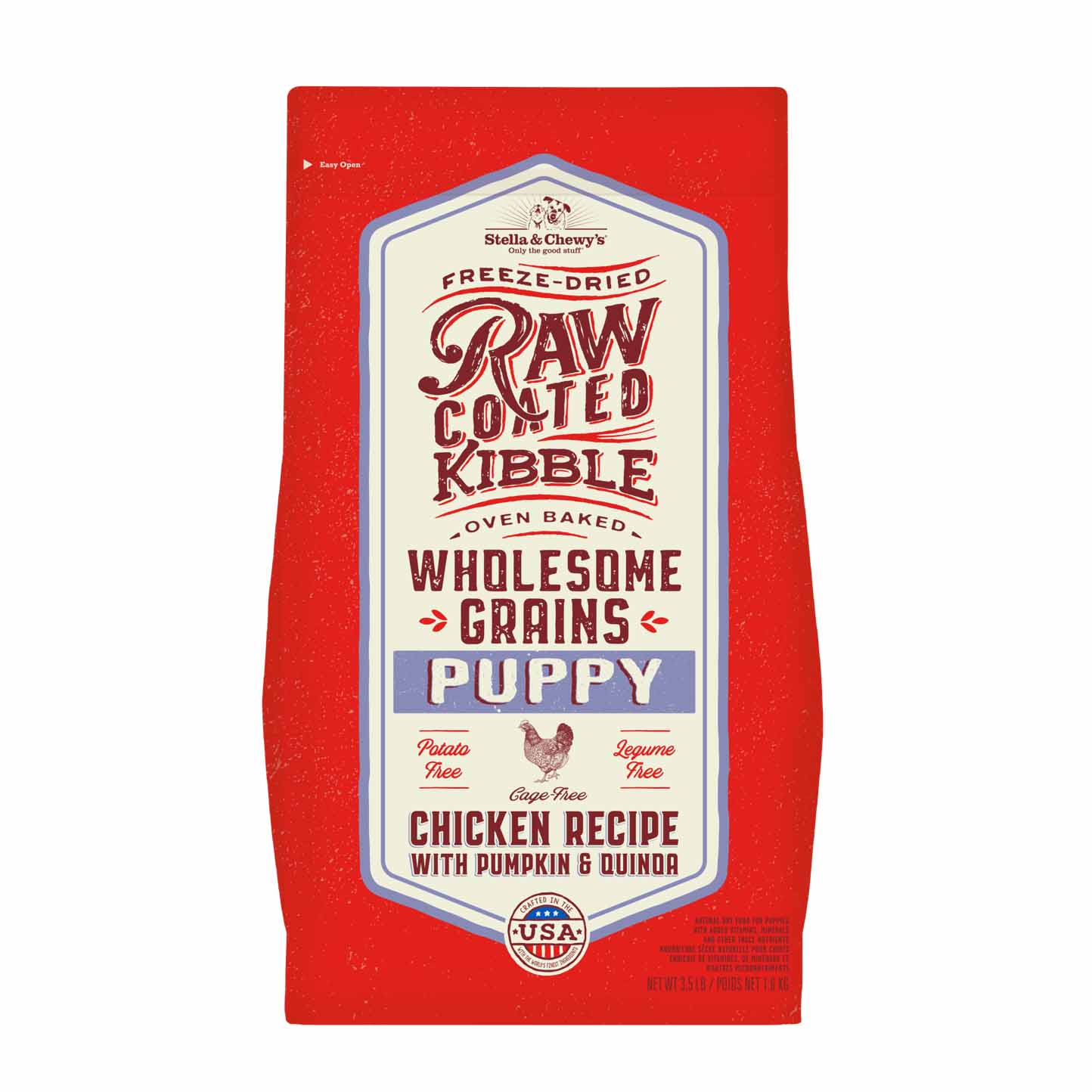 Stella & Chewy's Wholesome Grains Raw Coated Kibble Chicken with Pumpkin & Quinoa Puppy Dry Dog Food (2 Sizes)