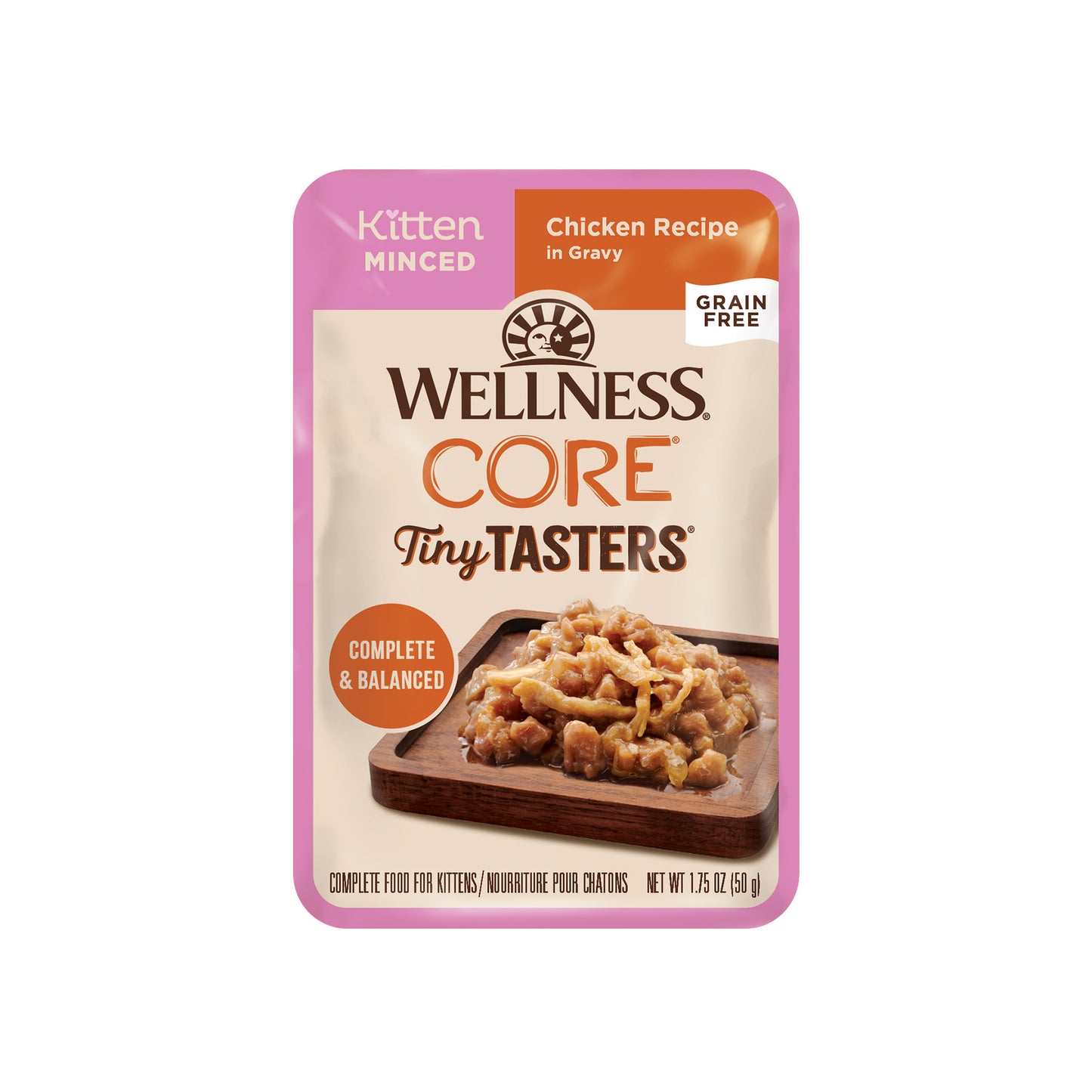 Wellness CORE Tiny Tasters Grain-Free Kitten Minced Chicken Wet Cat Food 1.75oz