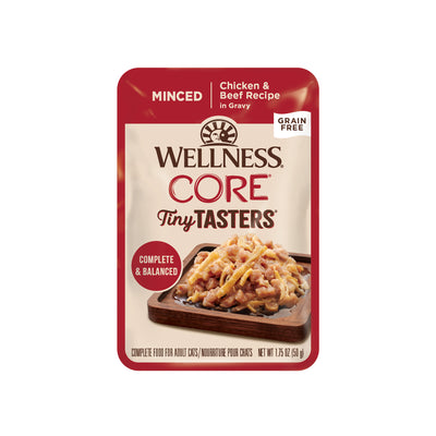 Wellness CORE Tiny Tasters Grain-Free Minced Chicken & Beef Wet Cat Food 1.75oz