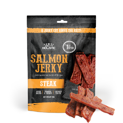 [Up to EXTRA 10% OFF] Absolute Holistic Grain-Free Salmon Steak Jerky Treat for Dogs 100g