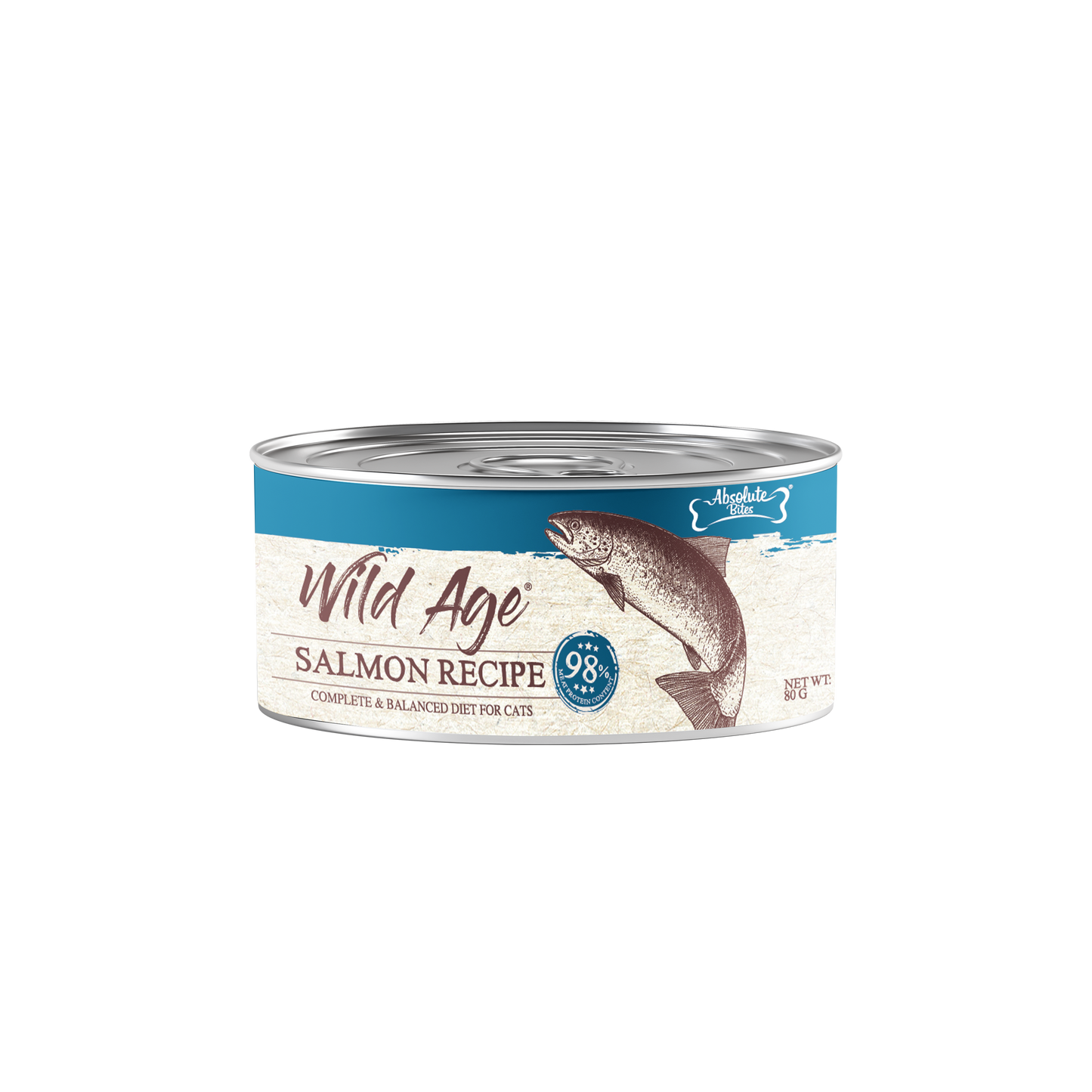 Absolute Bites Wild Age Salmon Cat Canned Food 80g