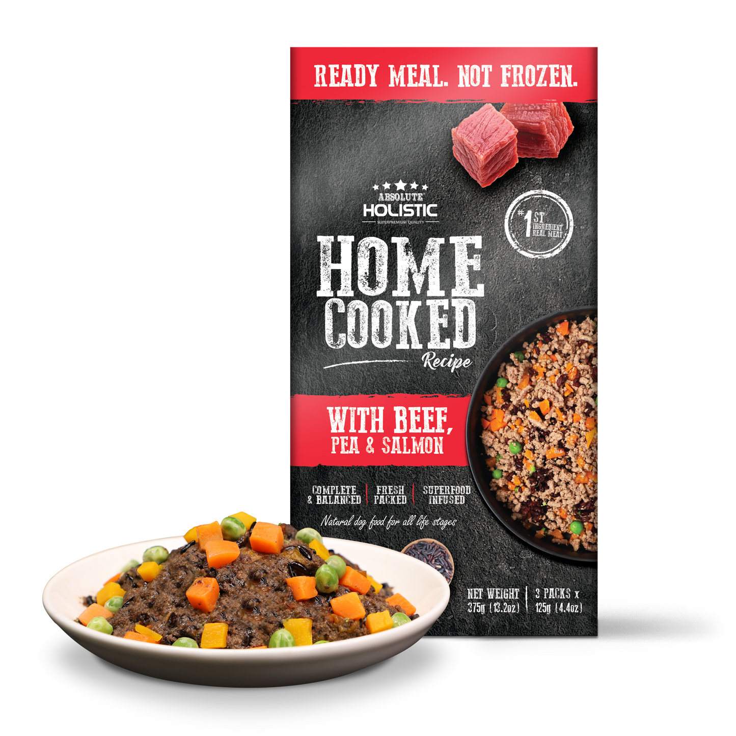 [Bundle Deal] Absolute Holistic Home Cooked Recipe Beef, Peas & Salmon Wet Dog Food (2 Sizes)