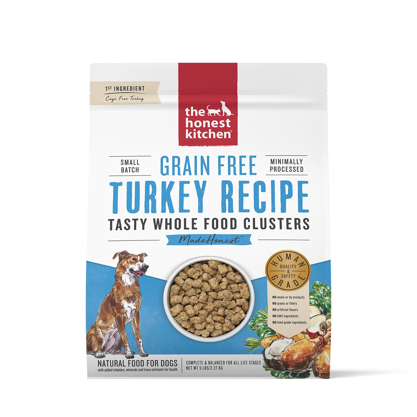 The Honest Kitchen Tasty Whole Food Clusters Grain Free Turkey Dehydrated Dog Food 5lb