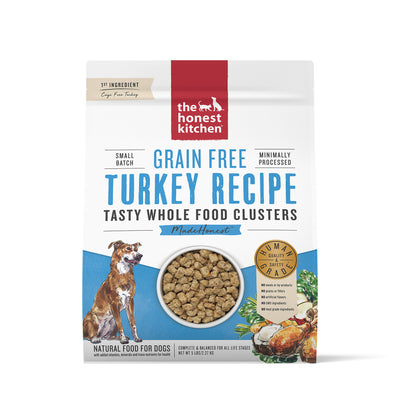 The Honest Kitchen Tasty Whole Food Clusters Grain Free Turkey Dehydrated Dog Food 5lb