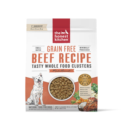 The Honest Kitchen Tasty Whole Food Clusters Grain Free Beef Dehydrated Dog Food 5lb