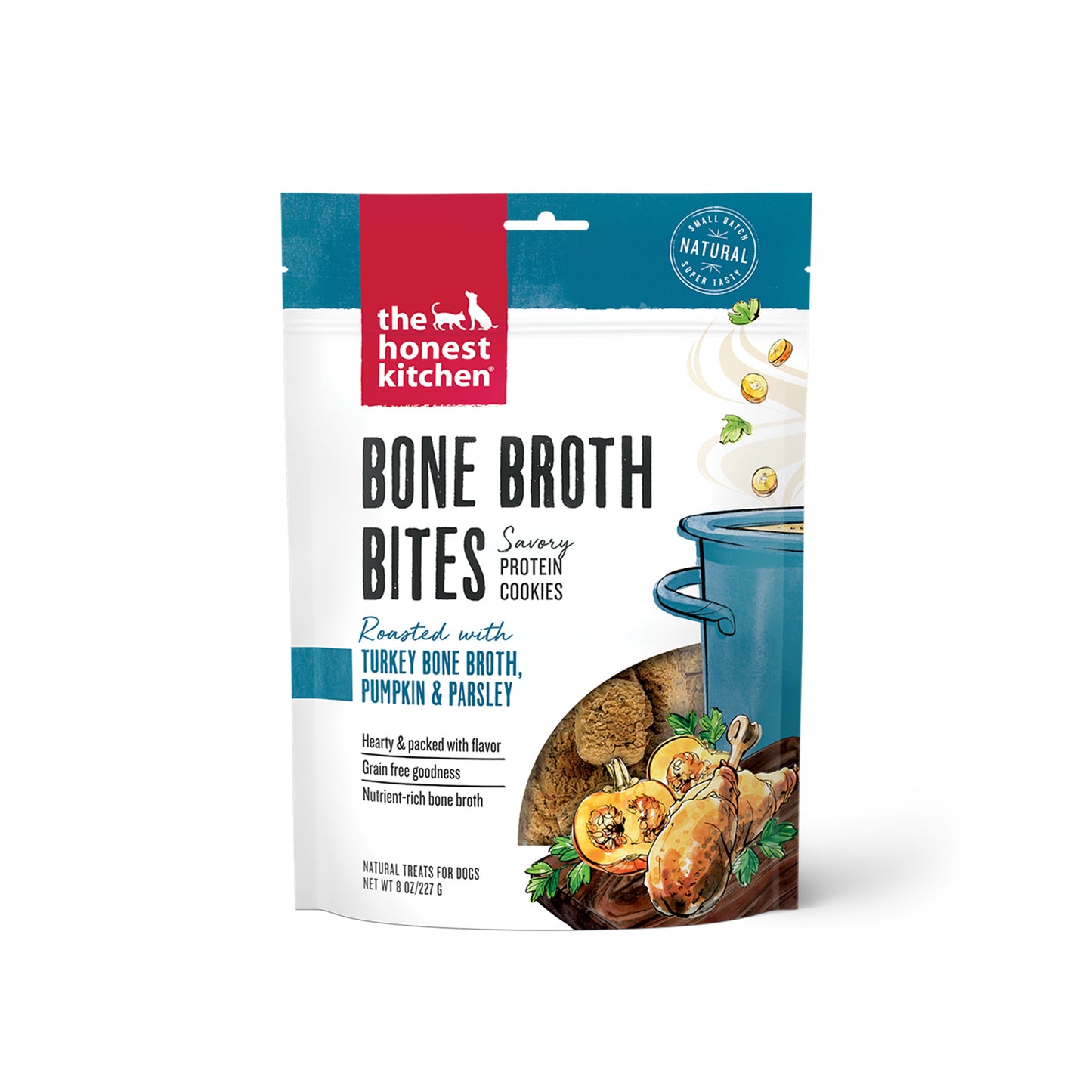 The Honest Kitchen Bone Broth Bites Turkey & Pumpkin Dog Treat 8oz