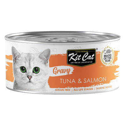 [As Low As $0.91 Each] Kit Cat Gravy Tuna & Salmon Wet Cat Canned Food 70g