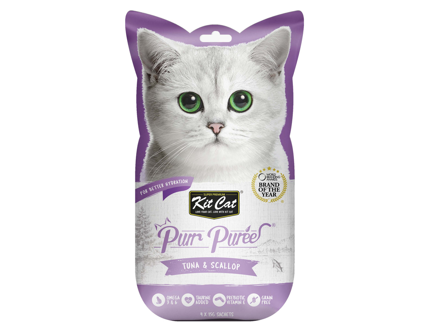 [As Low As $3.30 Each] Kit Cat Purr Puree Tuna & Scallop Cat Treat 60g