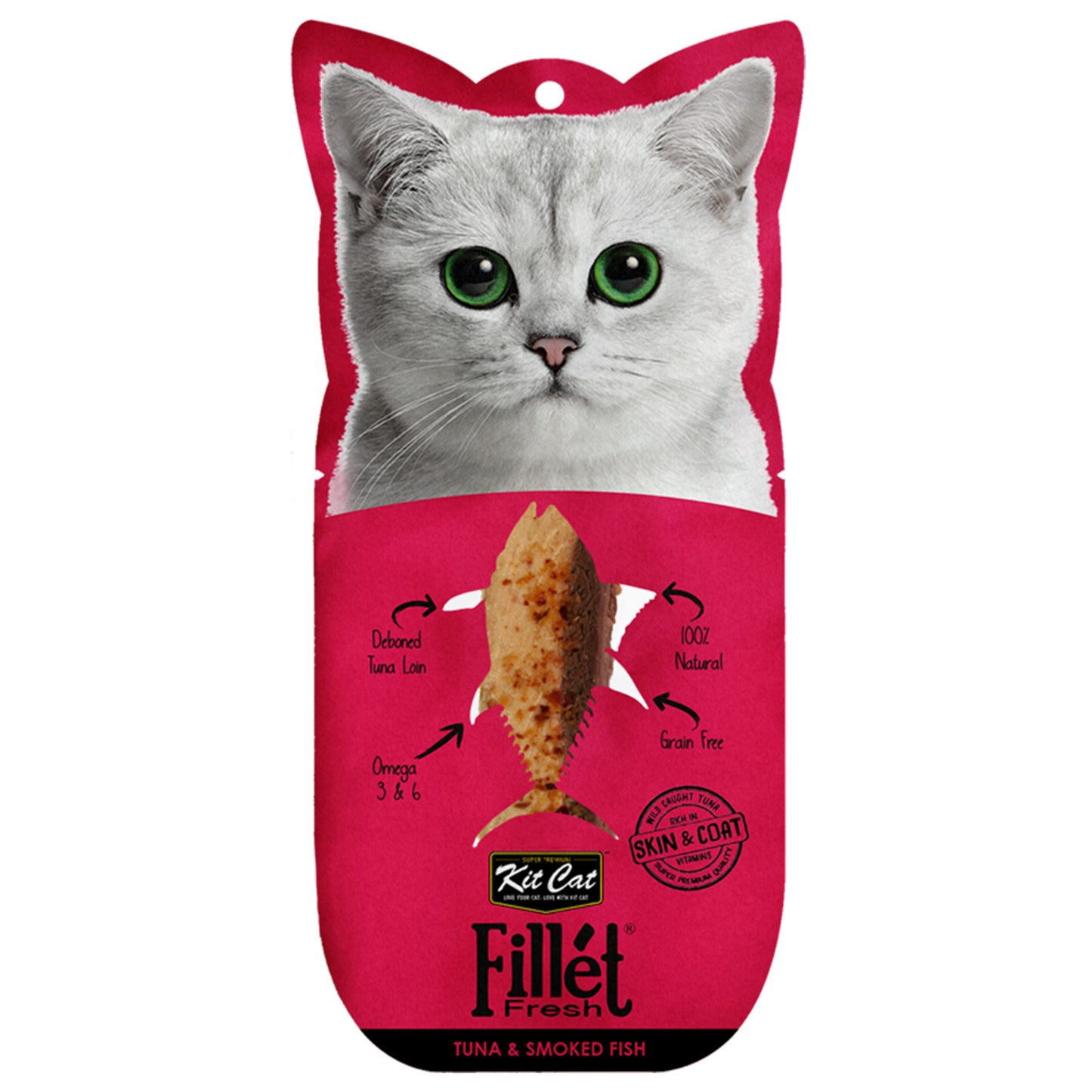 [5 for $10.50] Kit Cat Fillet Fresh Tuna & Smoked Fish Cat Treat