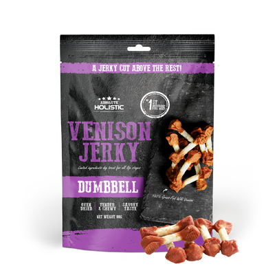 [Up to EXTRA 10% OFF] Absolute Holistic Grain-Free Venison Dumbbell Jerky Treat for Dogs 100g