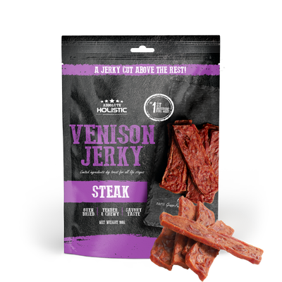 [Up to EXTRA 10% OFF] Absolute Holistic Grain-Free Venison Steak Jerky Treat for Dogs 100g