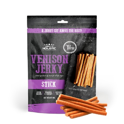 [Up to EXTRA 10% OFF] Absolute Holistic Grain-Free Venison Loin Stick Jerky Treat for Dogs 100g