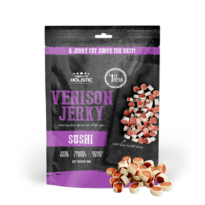 [Up to EXTRA 10% OFF] Absolute Holistic Grain-Free Venison & Whitefish Sushi Jerky Treat for Dogs 100g