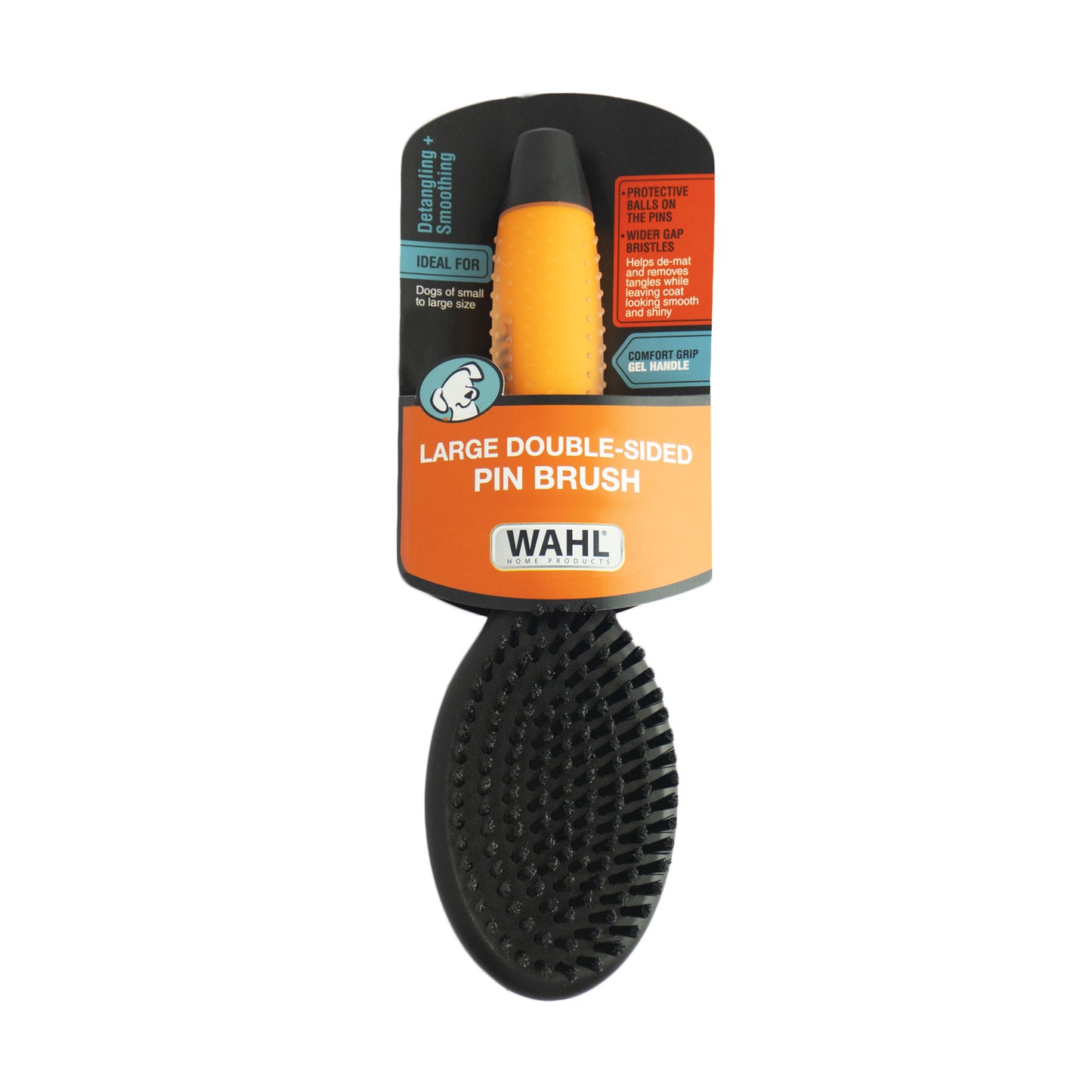 Wahl Grooming Tools Double-Sided Pin Brush for Dogs (Large)